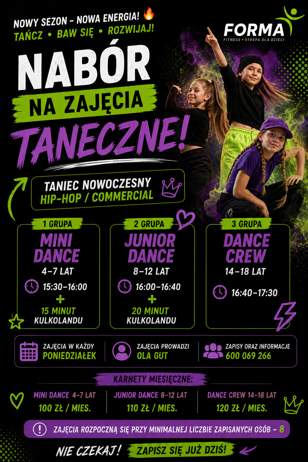 Nabór na zajęcia taneczne – Forma Pilzno